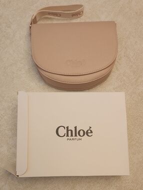 Chloe Beige Leather Wristlet Bag
